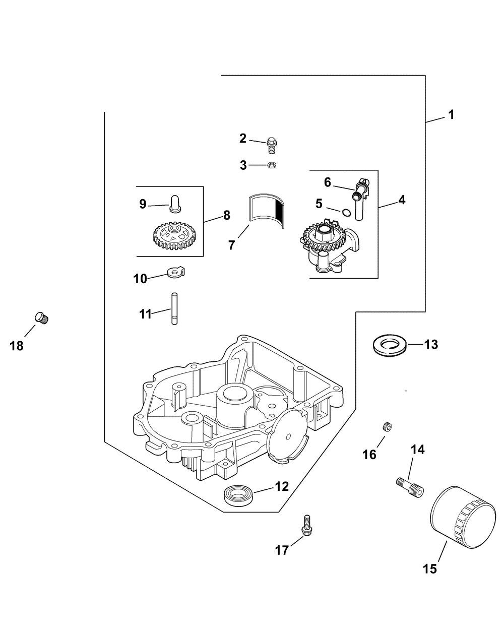 Kohler Cv23-75624 Oil Pan And Lubrication Diagram and Parts List for RECON48 53AH8ST3050-23HP Cub Cadet Lawn Tractor